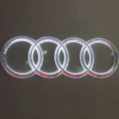 Luxury Round ABS / Plastic LED Backlit Auto Car Logo Sign
