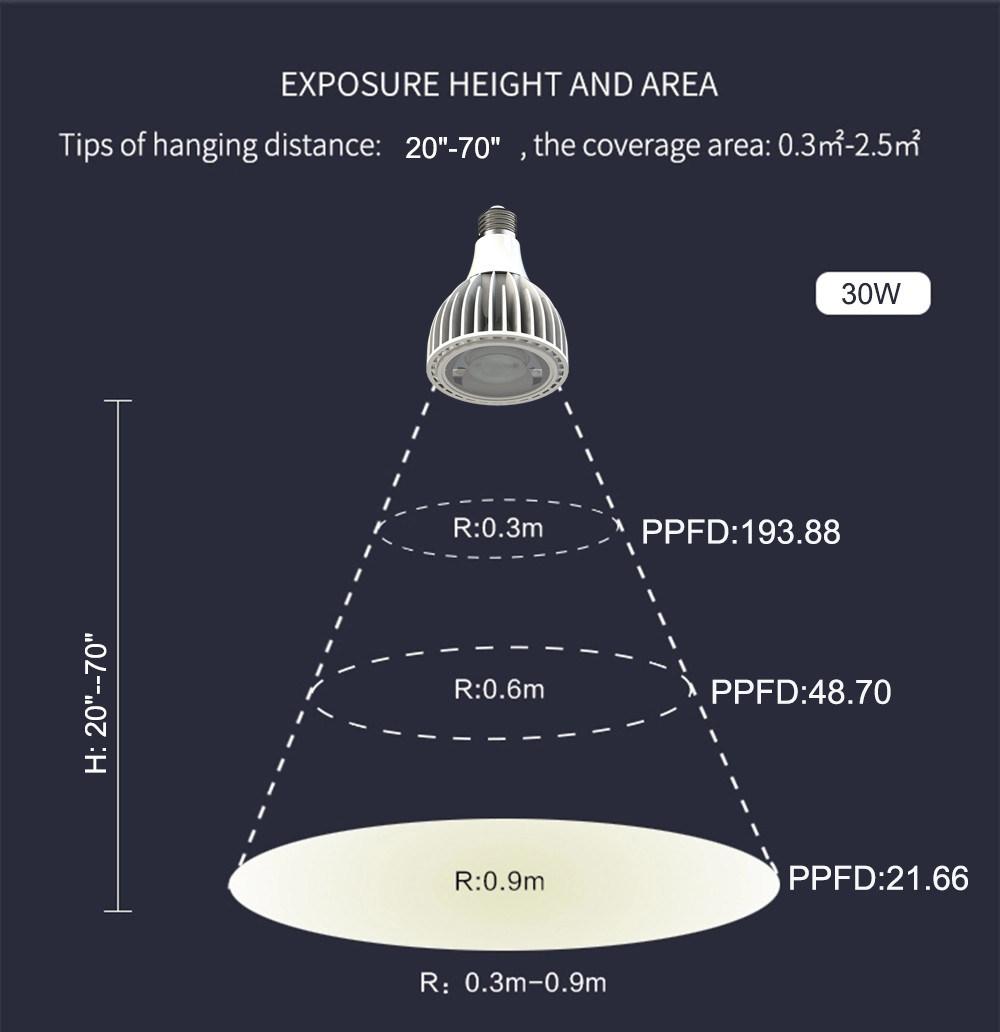 AC85-265V Warm White 3000K 3500K 5700K E26 E27 25W CRI98 Full Spectrum PAR30 LED Globe Bulb