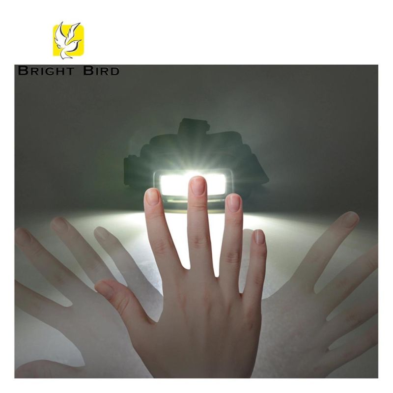 ABS+TPR Material New Design Low Price Cheap Price Competitive Price Hot Selling 5W LED+ 2*1.5W COB (front) + 5W COB (bottom) + Sensor Rechargeable Headlamp