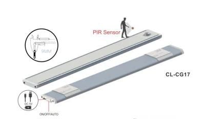 Ultrathin Rechargeable Magnetic 300mm PIR Sensor 30s Delay on/off/Auto Button Switch Cabinet Lighting