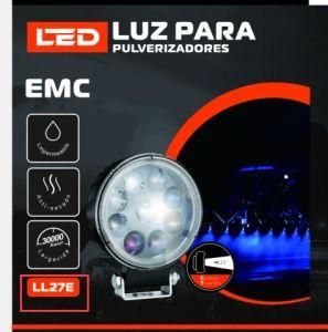 Faro Auxiliar 9 LED Azul 27W Auto Cosechadora Pulverizador