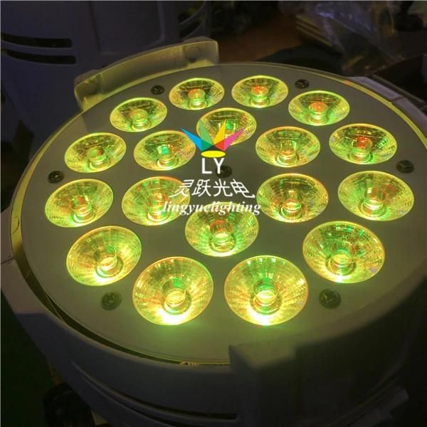 Professional Stage 18X18W RGBWA UV LED PAR Can Lights for Weddings