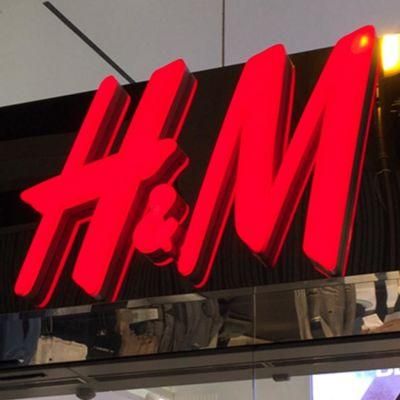 Wall Mounted Clothes Store Advertising Sign Manufacturer Fashion H&M LED Channel Letter