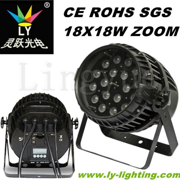 18PCS 18W Rgbwauv IP65 Waterproof LED Zoom PAR Outdoor