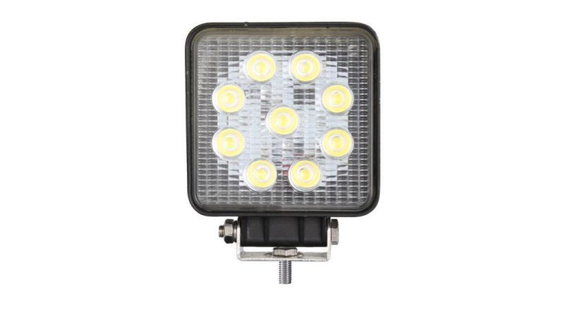 Waterproof IP68 27W 12/24V Square 4inch Spot/Flood LED Car Lamp for Forklift Marine Offroad 4X4