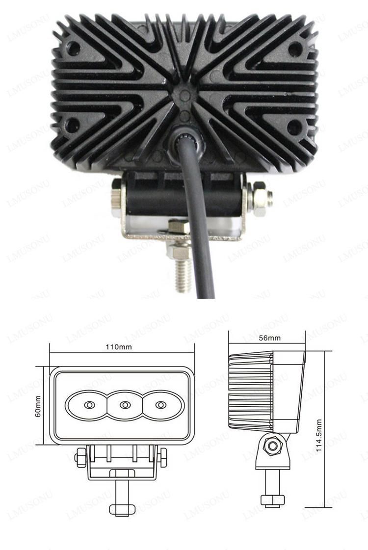 Car LED Work Light 9W 4.3" 12V Super Bright