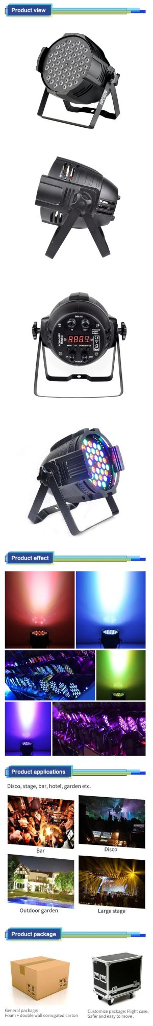 DJ Disco Lighting RGB LED Tube DMX 54PCS*3W LED Projectors for Stage
