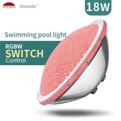 18W IP68 Structure Waterproof RGBW Switch Control PAR56 LED Pool Light