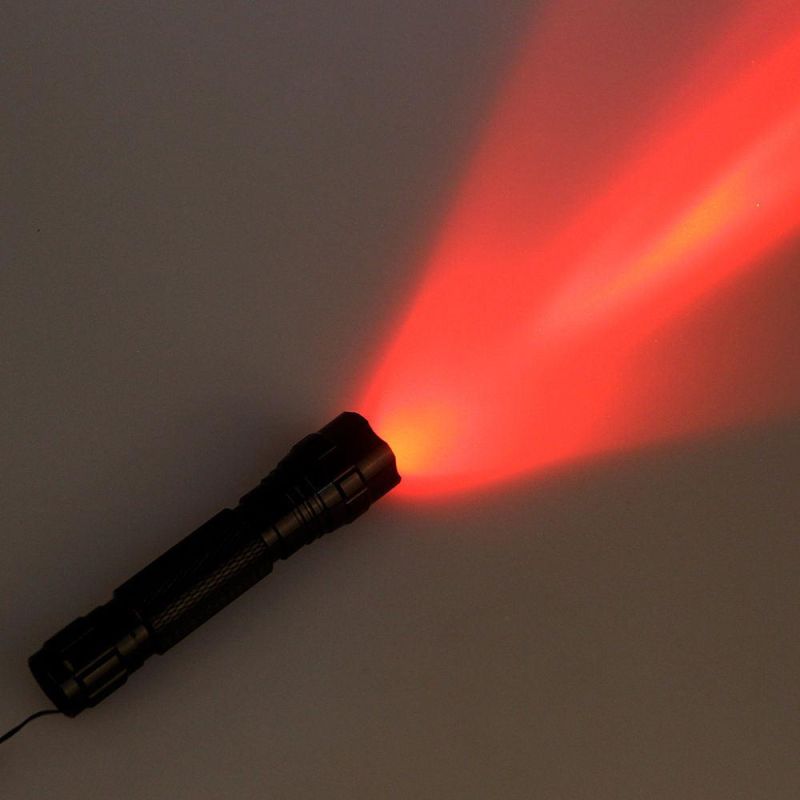 LED Red Light Aluminum Alloy Outdoor Camping Hunting Tactical Flashlight