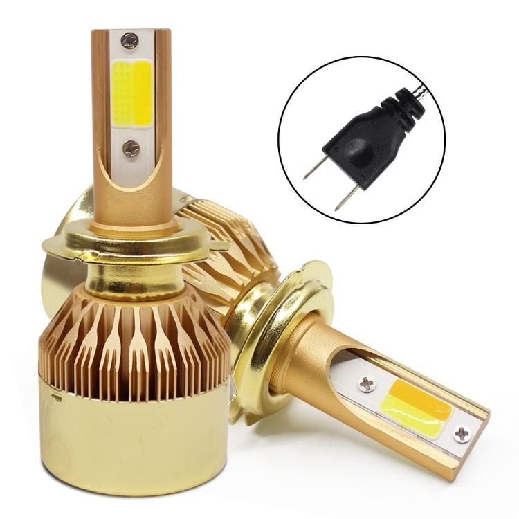 Focos LED H4 LED H7 LED Bulb 3000K 6000K Luz LED H1 H3 H11 Hb3 9006 Hb4 880 LED Dual Color Yellow White Headlight C6