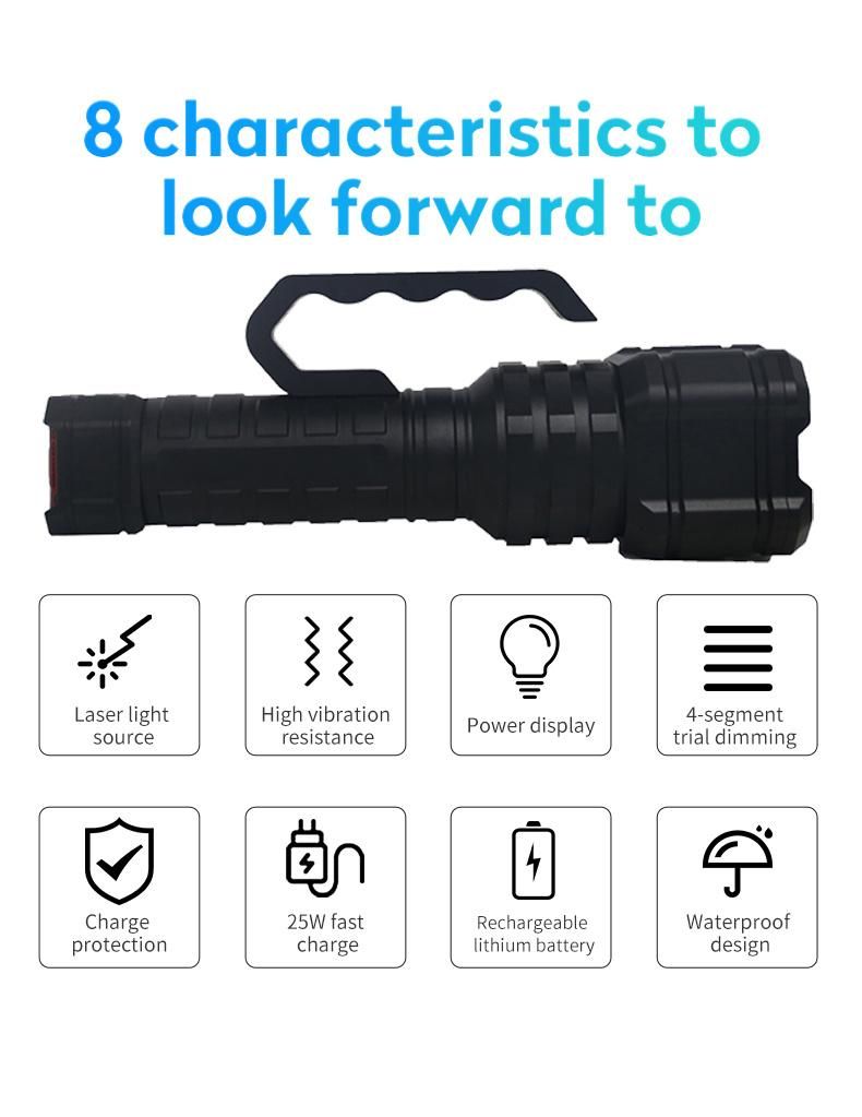 SSD-D02 Laser Handheld Outdoor Rescue Waterproof Rechargeable Powerful Searchlight