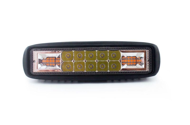 Dual Color 48W Strobe Car LED Work Light Bar 6inch Driving Fog Lights for SUV ATV Offroad Truck