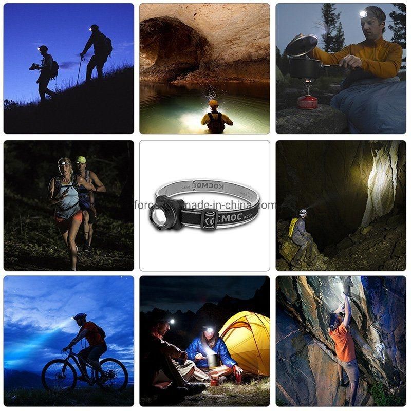 Hot Flashing Warning Head Torch Lamp Mini Portable Camping LED Headlight Outdoor COB Head Torch Light USB Charging Emergency LED Headlamp