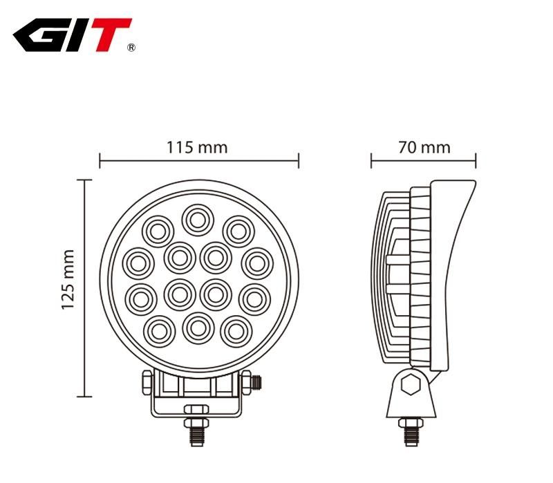 Hot Sale Epistar Round 42W 4inch Spot Flood LED Work Light for Offroad Car Agriculture Truck