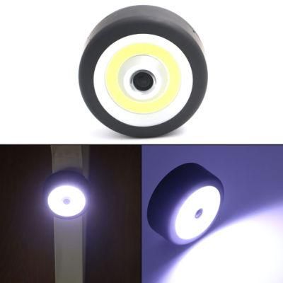 Super Mini COB LED Flashlight Round Circular COB Flash Light Lamp with Magnetic Base+ Hanging Hook for Camping Lighting