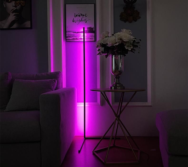 1.4m Taller Modern LED Aluminium Color Changing Corner Floor Light