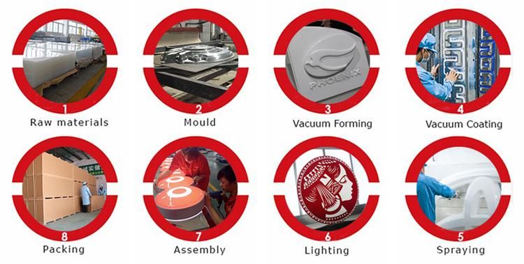 Vacuum Forming LED Plastic Car Brand Logo