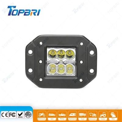 Square 18W 4X4 off Road LED Work Flush Mount Spotlight