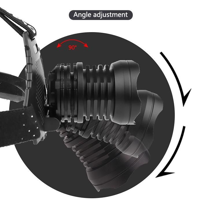 USB Rechargeble Outdoor High Light Telescopic Zoom Xhp70 Headlamp