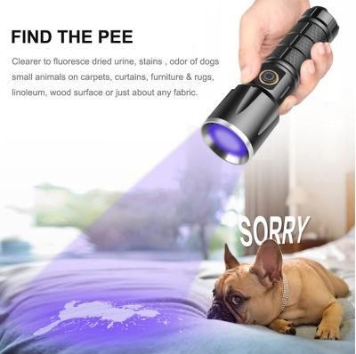 2021 Professional UV Light Rechargeable 18650 Battery 365nm Torch Flashlight