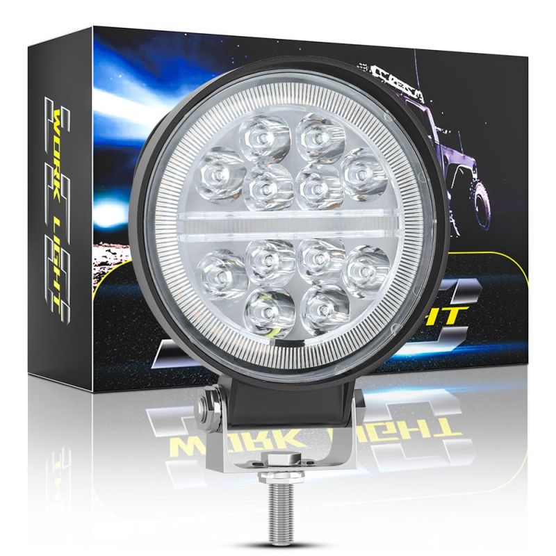 Dxz Flash 4 Inch DRL 16LED Daytime Running Light Spotlight 48W 12V 24V LED Work Light Round for Motorcycle Offroad SUV