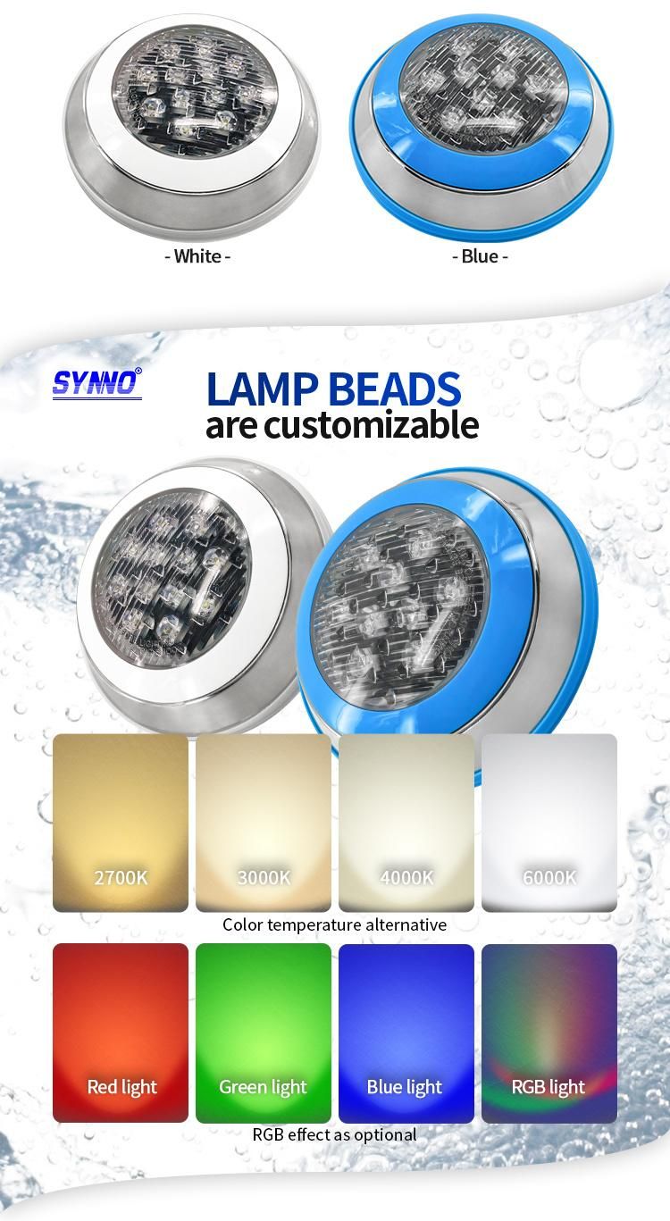 Stainless Steel LED Pool Light IP68 Waterproof RGB AC/DC 12V/24V LED Underwater Light for Swimming Pool