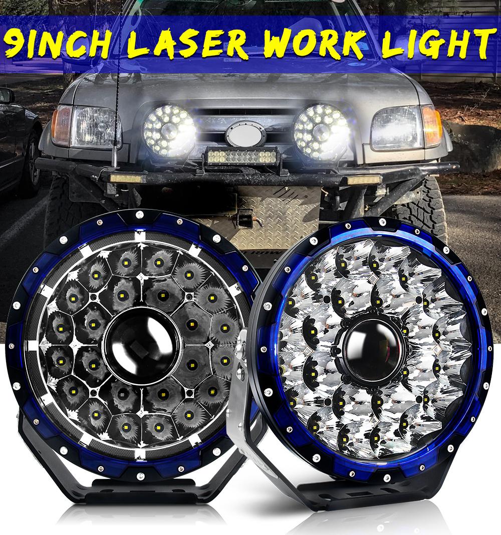 1lux@2000m Three Color LED Work Light off Road Truck Tractor SUV Round DRL 9 Inch Laser LED Driving Light
