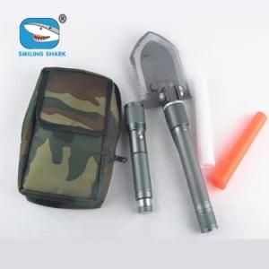 Multifunction LED Flashlight with Shovel Knife Camping Torch