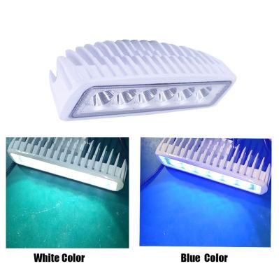 Waterproof Dual Color White Blue Dock Lights 12/24V Marine LED Spreader Flood Deck Light