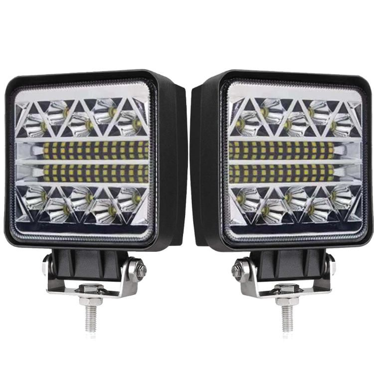 42 LEDs 5 Inch Square Auto Moto Faros LED Alta Baja Round off-Road 4X4 Super Bright High Power LED Work Light Auto Lamps Faros LED Auxiliares Car LED