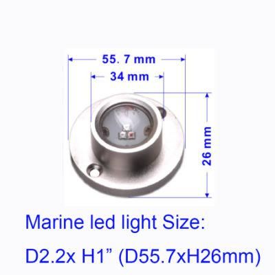 12V- 24V DC IP68 Stainless Steel Underwater Light Blue Transom Light