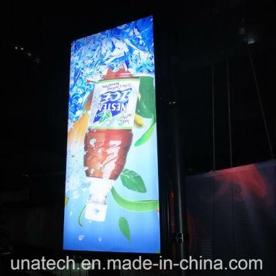 Outdoor Street Light Lamp Column Advertising LED PVC Flex Backlit Banner Light Box Billboard