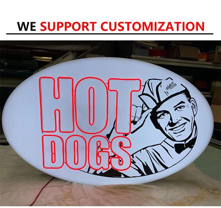 Digital Flex Advertising Sign Board Signs Lightbox Round LED Double Sided Acrylic Round Shape Circular Circle Light Box