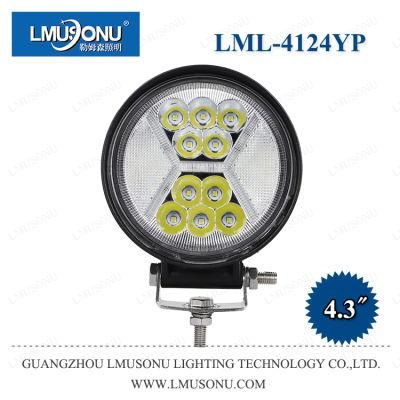 Lmusonu New Model 4.3 Inch 36W 4124yp Round LED Work Driving Light with White DRL Lamp Combo Beam Waterproof IP67