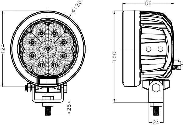 5059A Spot LED Work Light Luminus LED 1500lm 5 Inch 45W Blue White Red Green for Offroad Car Truck