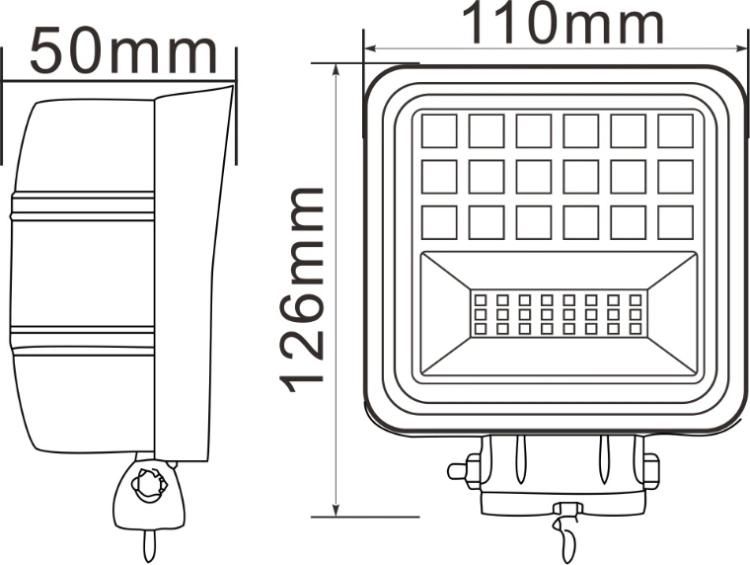 Super Brightness 12V 24V 63W High Luminous off-Road LED Headlight LED Fog Light DRL LED Work Light Auto Lamps Car LED Focos LED 4X4