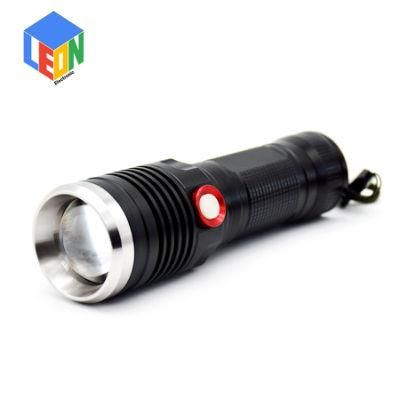 USB Rechargeable Zoom in and Zoom out Outdoor Camping Searching Aluminum LED Flashlight
