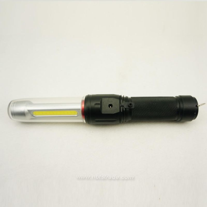 Multi Function Rechargeable Flashlight with COB Work Light