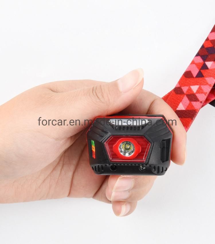 High Quality Camping Adjustable Head Torch Lamp Safety Warning Flashing Head Torch Light Waterproof Headlight Hot LED Headlamp with Stretch Straps