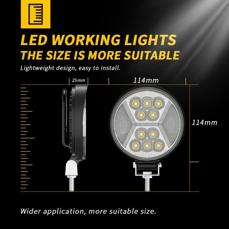 Dxz LED Lamp 4 Inch 25mm 39LED Round Working Light Flashing Spotlight Work LED for Truck SUV