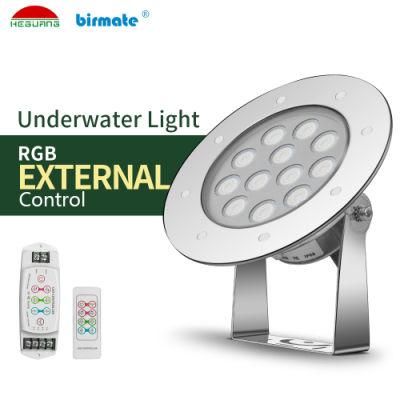 SS316L Stainless Steel DC24V 18W External Control IP68 Waterproof Underwater LED Lights