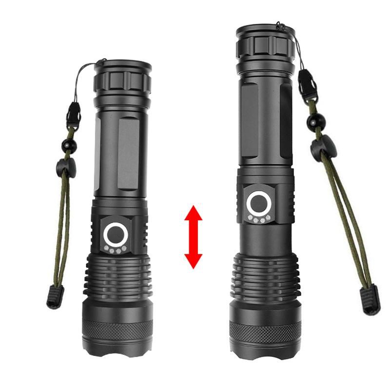 Outdoor 3000 High Lumens Tactical Flashlights with 18650 Battery Camping Hiking USB Rechargeable Zoomable LED Flashlight
