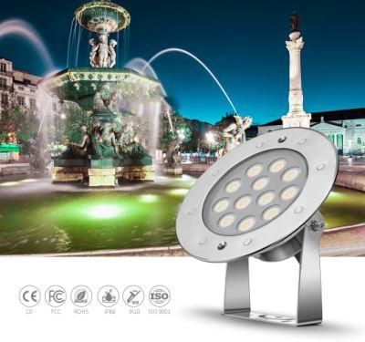 SS316L Stainless Steel 18W External Control RGB IP68 Waterproof Underwater LED Swimming Pool Light