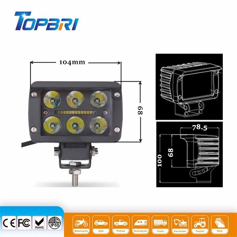 Waterproof 24V 4inch 30W LED Work Light Lamps for Car Offroad Excavator