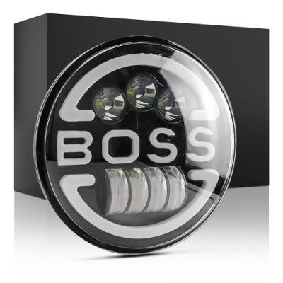 Dxz Angel Eye Daymaker Motorcycle Projector LED Headlamps RGB Round Jeep 7 Inch LED Headlight with Boss High+Low+DRL