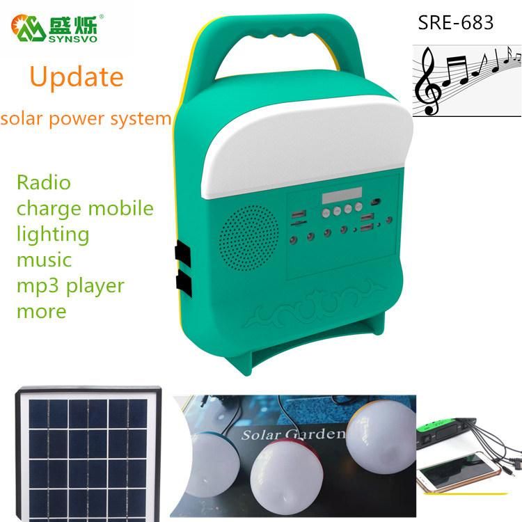 OEM Order Solar Radio Rechargeable LED Solar Emergency Lights Entertainment Radio Charge Phone