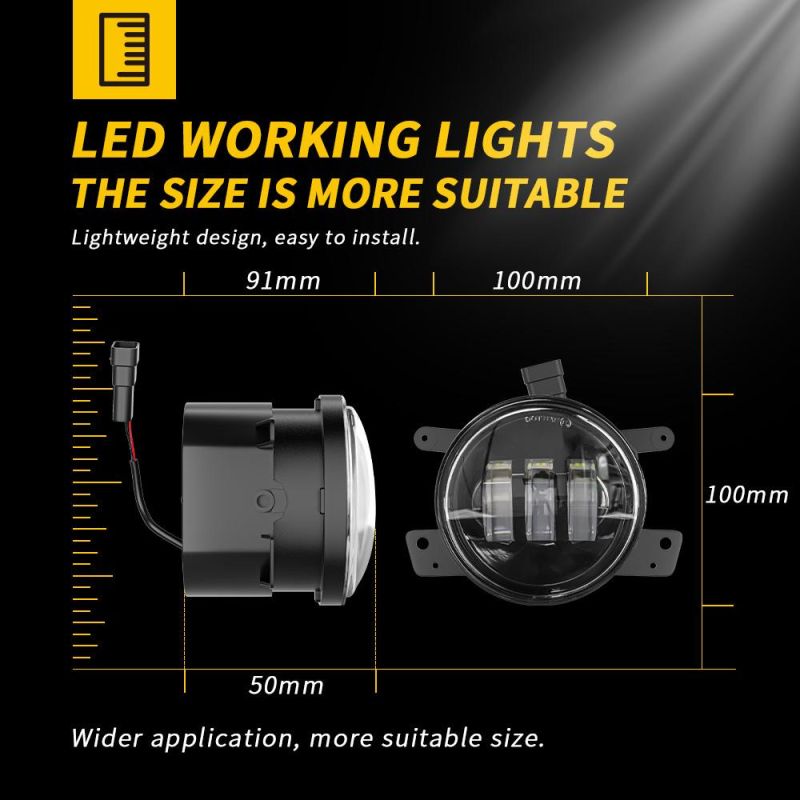 Dxz 4 Inch Halo Fog Lights for Jeep Wrangler Jk/ Jku DRL Angle Eye Without Aperture
