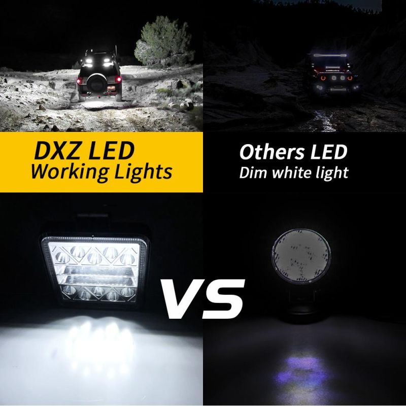 Dxz Car LED Work Light Square 102W 4 Inch 34LED off-Road Spotlight ATV SUV Truck Modified Engineering Light