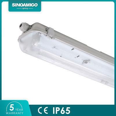 IP65 T8 Triproof Lighting Fixture Waterproof Light Fluorescent Fitting 1X18W/2X18W/1X36W/2X36W/1X58W/2X58W