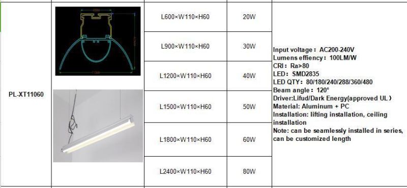 Good Quality 900*110*60mm LED Linear Light 30W with 3 Years Warranty